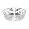 9" Brushed Stainless Steel Round Basket